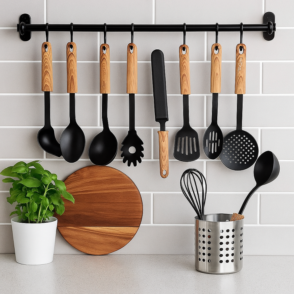 Küchenutensilien Set 9-teilig – Kochlöffel, Pfannenwender