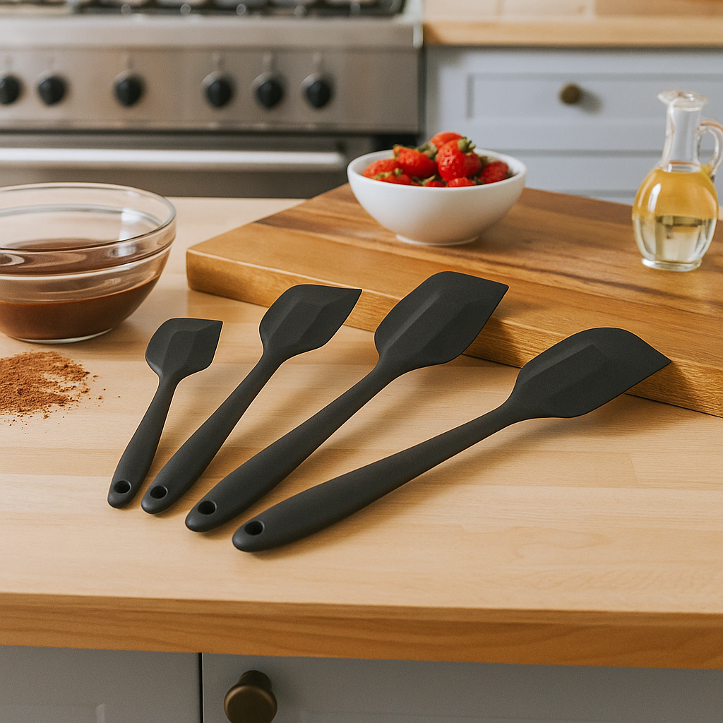 Silikon Spachtel Set 4-teilig – Hitzebeständig, Flexibel